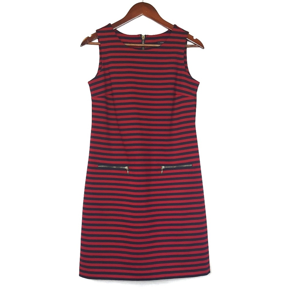 Tommy Hilfiger Red and Navy Striped Shift Dress 4